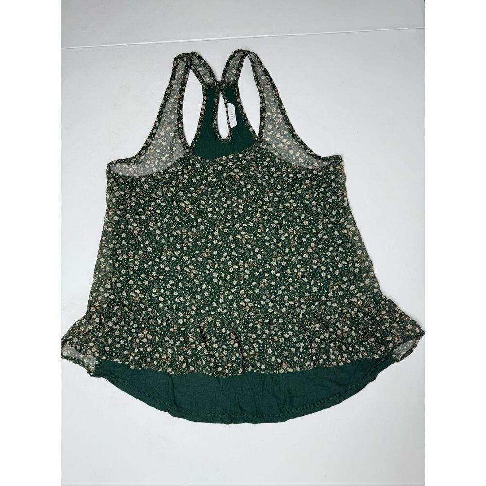 Lush Women's Bohemian Race Back Sleeveless Blouse Top Sz M Floral Print See Note